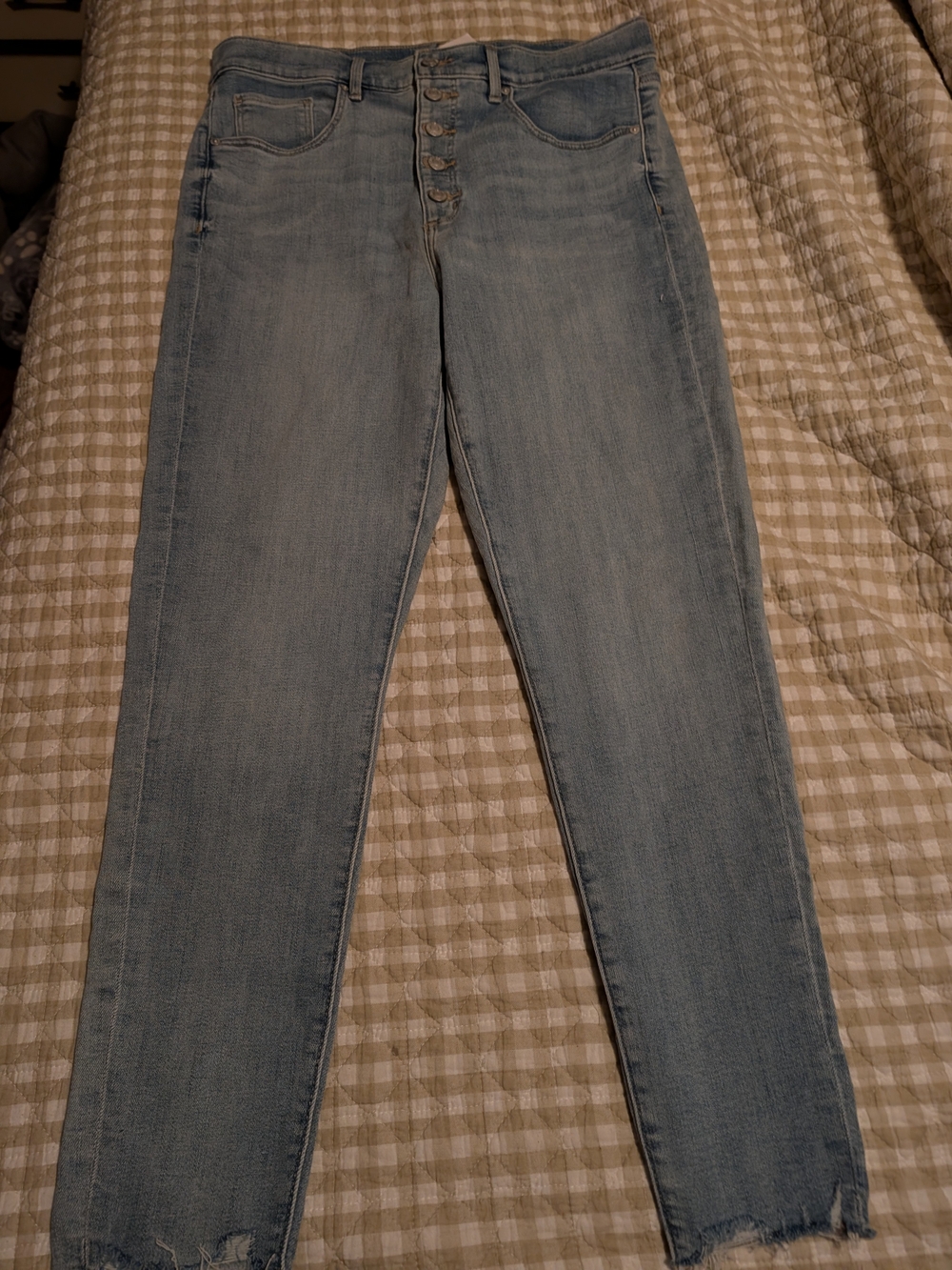 LOFT Light Wash High-Rise Button-Fly Jeans